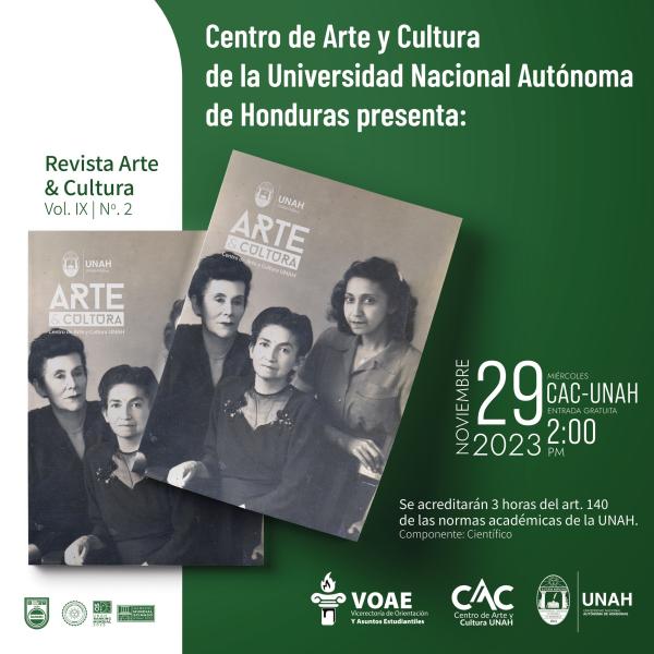 CAC-UNAH presenta el noveno volumen, No. 2. de la Revista Arte & Cultura