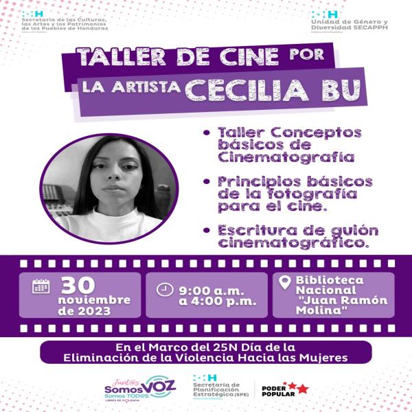 Explora el mundo del cine con nosotras: Taller de Cine impartido por la artista Cecilia Bu