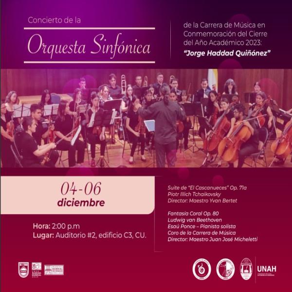 Concierto de la Orquesta Sinfónica en la UNAH-CU