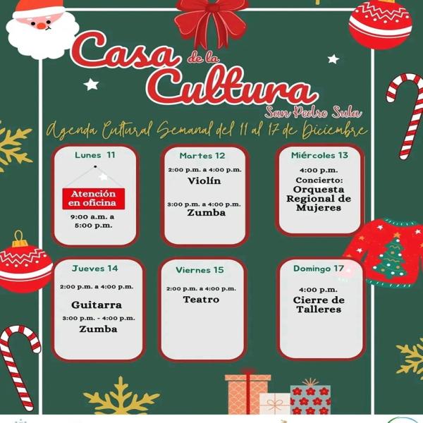 Agenda Semanal: Casa De La Cultura de San Pedro Sula