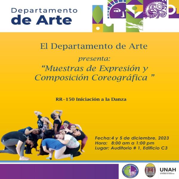 Departamento de Arte de la UNAH presenta: Muestras de expresión y composición coreográfica 
