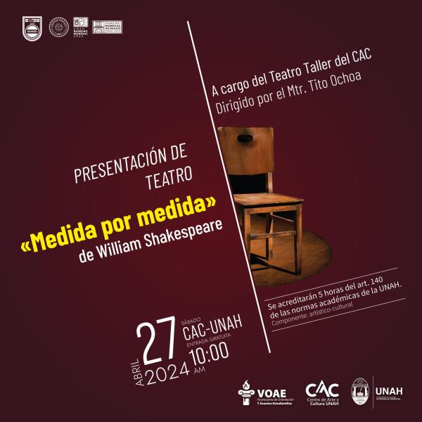 Presentación de la obra "Medida por medida" del autor William Shakespeare