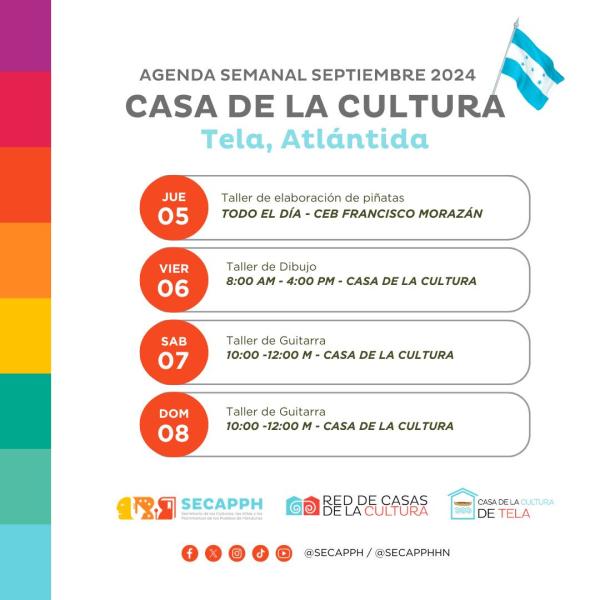 Actividades: Casa de la Cultura de Tela, Atlántida